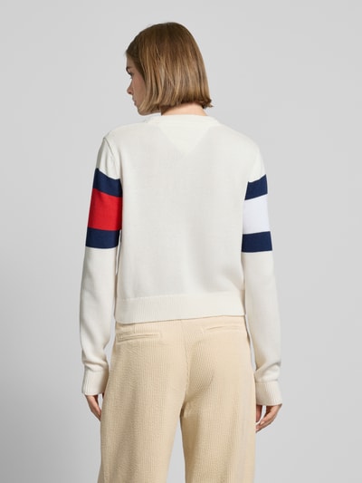 Tommy Jeans Strickpullover mit Logo-Detail Modell 'CENTER FLAG' Offwhite 5