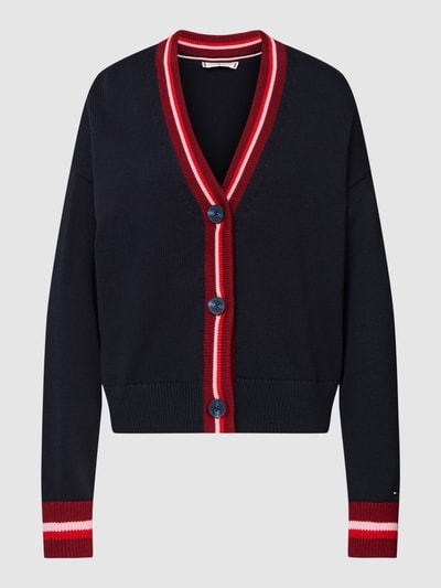 Tommy Hilfiger Kardigan z dekoltem w serek model ‘VIBRANT’ Granatowy 2