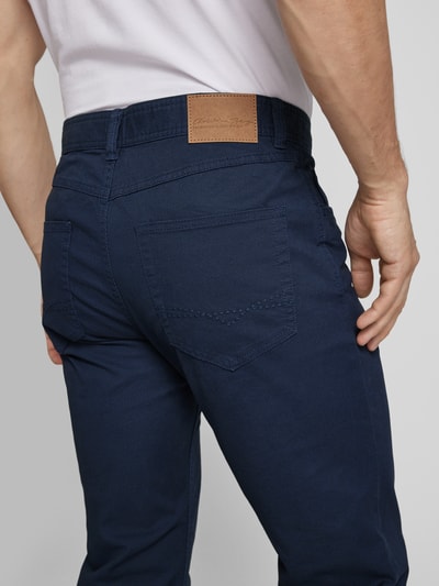 Christian Berg Men Straight Leg Chino mit Strukturmuster Marine 3