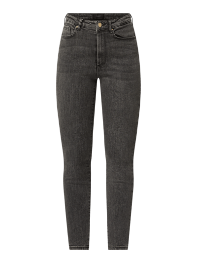 Vero Moda Jeansy z wysokim stanem o kroju skinny fit z dodatkiem streczu model ‘Loa’  Średnioszary 2