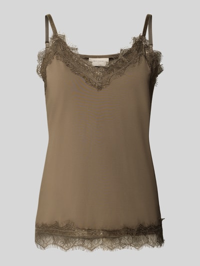 FREE/QUENT Top met kant Taupe - 2