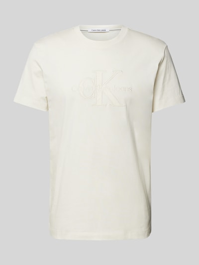 Calvin Klein Jeans T-Shirt mit Rundhalsausschnitt Offwhite 2