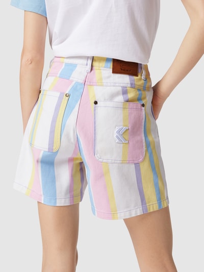 KARL KANI Shorts mit Label-Patch Weiss 3