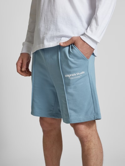 Jack & Jones Sweatshorts met labeldetail, model 'KANE' Petrol - 3