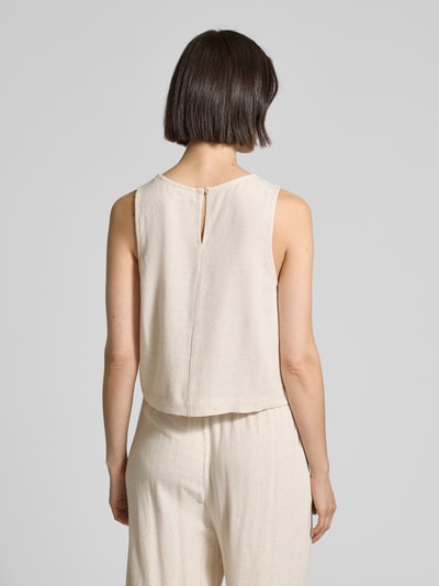 Jake*s Casual Loose Fit Crop Top aus Viskose-Leinen-Mix Beige 5