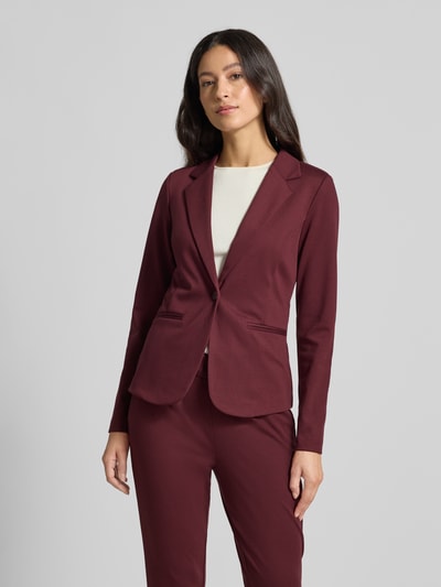 ICHI Żakiet o kroju slim fit z lamowanymi kieszeniami model ‘KATE’ Bordowy 4