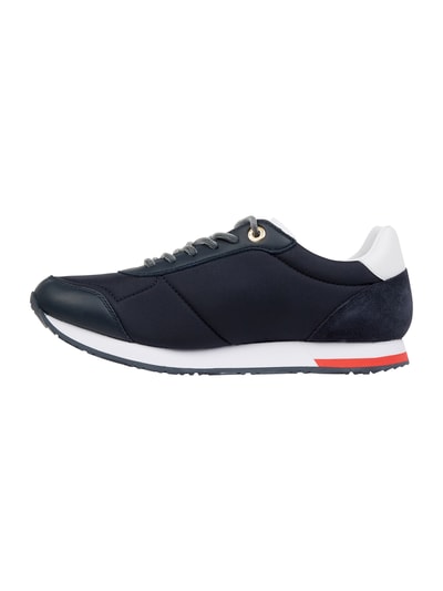 Tommy Hilfiger Sneaker van leer en textiel Donkerblauw - 4