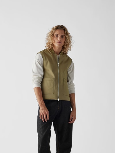 Officine Générale Weste mit Stehkragen Olivgrün 4