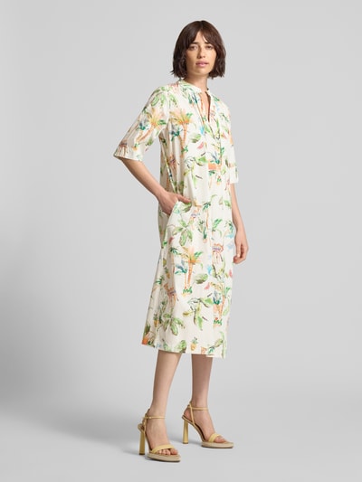 Emily Van den Bergh Midikleid mit Tunikakragen Offwhite 1
