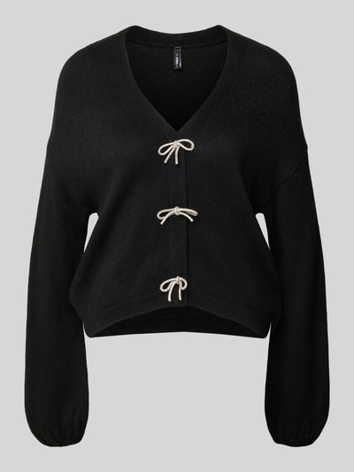 Only Relaxed fit gebreide pullover met strikdetail, model 'DONNA' Zwart - 2