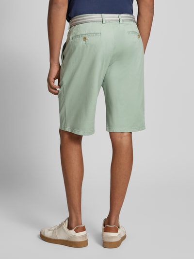 Christian Berg Men Regular fit bermuda met riem Grasgroen - 5