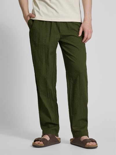 Redefined Rebel Loose Fit Stoffhose mit Strukturmuster Modell 'ANDY' Oliv 4