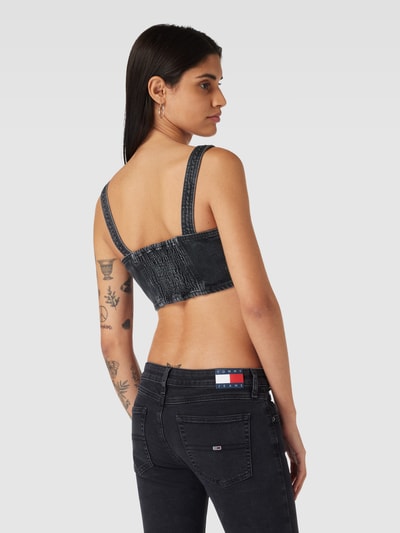 Tommy Jeans Crop Top mit Logo-Stitching Black 5