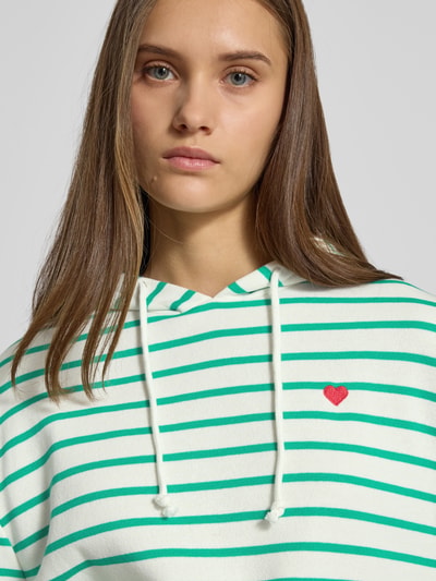 PIECES Bluza z kapturem o luźnym kroju z mieszanki bawełny model ‘CHILLI’ Écru 3