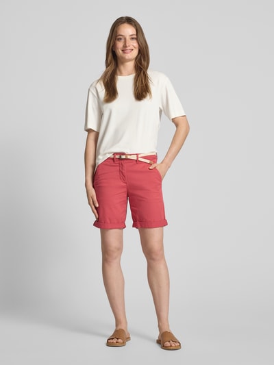 Tom Tailor Regular Fit Chinoshorts aus Baumwoll-Mix Rot 1
