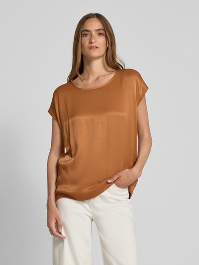 More & More T-shirt van een mix van viscose en elastaan met ronde hals Cognac - 4