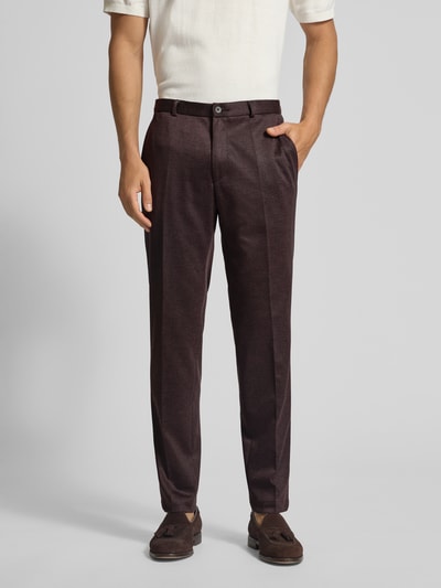Roy Robson Anzughose mit Bügelfalten und Gesäßtaschen Bordeaux 4