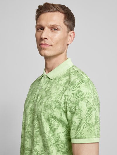 Fynch-Hatton Regular fit poloshirt met all-over print Lichtgroen gemêleerd - 3