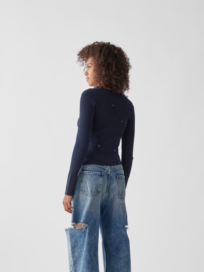 Jacquemus Cropped Longsleeve mit Cut Outs Marine 5