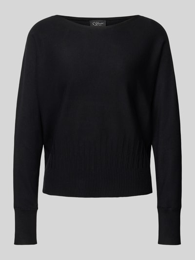 s.Oliver BLACK LABEL Sweter o kroju comfort fit z dzianiny z mieszanki wiskozy Czarny 2