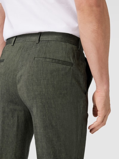 BOSS Pantalon met achterzakken, model 'Leon' Groen - 3