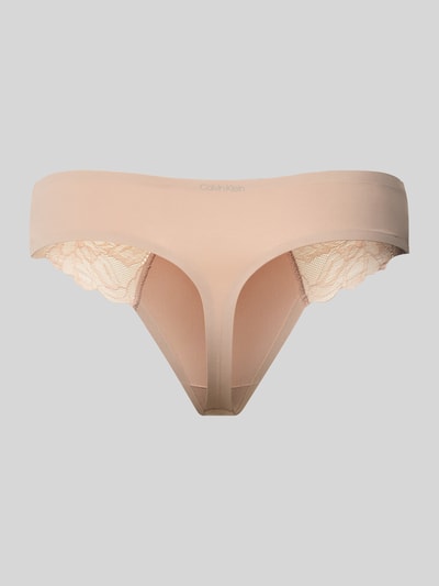 Calvin Klein Underwear String van kant Beige - 3