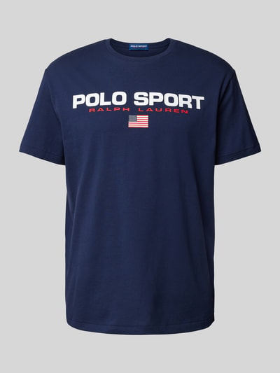 Polo Sport T-shirt z nadrukiem z logo Granatowy 2