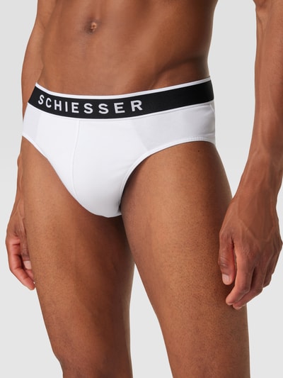 Schiesser Slip mit Logo-Bund im 3er-Pack Weiss 3