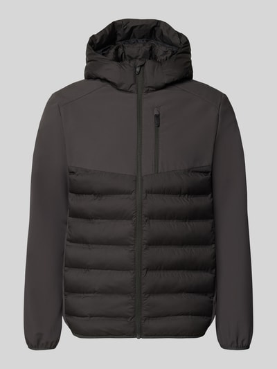 Produktfoto, Regular Fit Steppjacke mit abnehmbarer Kapuze von Tom Tailor Denim in Dunkelgrau, glatte und gesteppte Textur, Herren Daunenjacke von Tom Tailor Denim