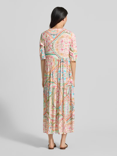 Emily Van den Bergh Maxikleid aus Viskose mit V-Ausschnitt Pink 5