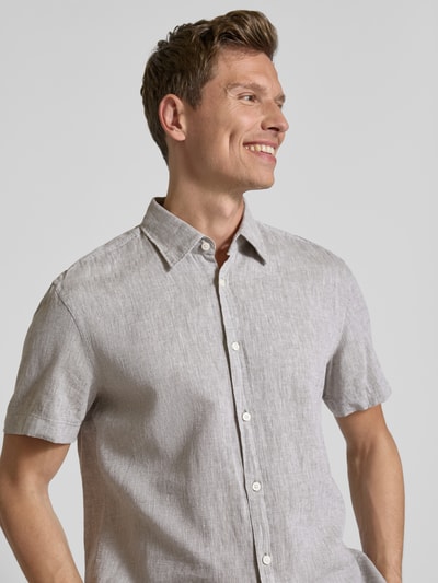 JOOP! Jeans Regular Fit Freizeithemd aus Leinen-Baumwoll-Mix Oliv 3