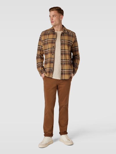 Gardeur Chino met Franse steekzakken, model 'BENITO' Middenbruin - 1