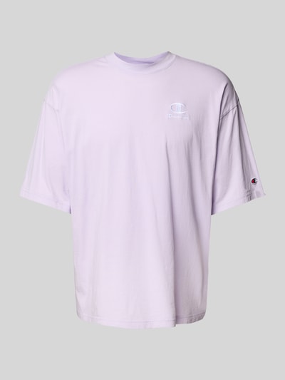 CHAMPION Relaxed Fit T-Shirt mit Label-Stitching Flieder 2