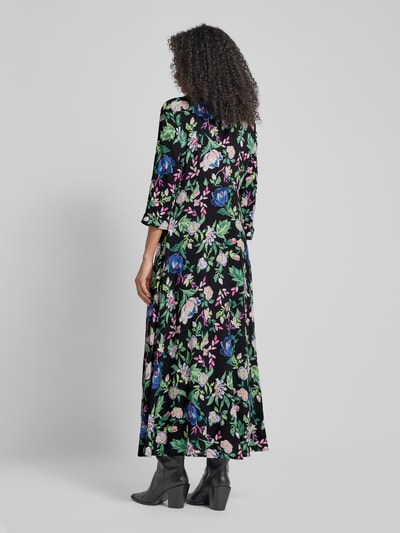 YAS Maxi-jurk met doorknoopsluiting, model 'SAVANNA' Petrol - 5