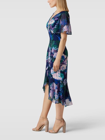 Adrianna Papell Cocktailjurk met bloemenmotief Marineblauw - 4