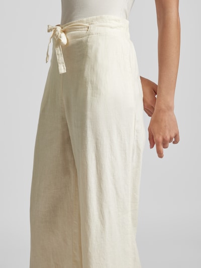 Christian Berg Woman Loose fit linnen culotte met tunnelkoord Offwhite - 3