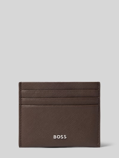 Produktfoto, brauner portfel z mieszanki skóry Portemonnaie aus Leder-Mix Modell 'Northon_S Card' von BOSS, gładka faktura, produkt męski
