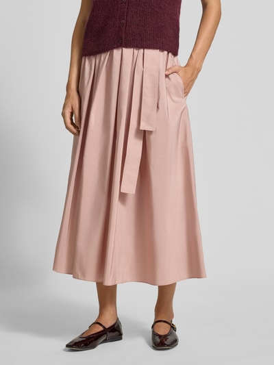 Weekend Max Mara Ausgestellter Midi-Rock mit Taillengürtel Hellrosa 4