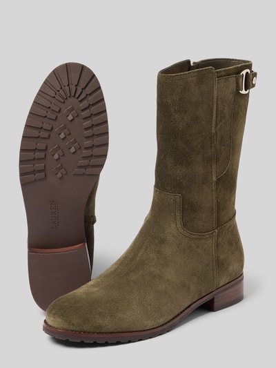 Lauren Ralph Lauren Laarsjes met ritssluiting, model 'TASHA' Olijfgroen - 4