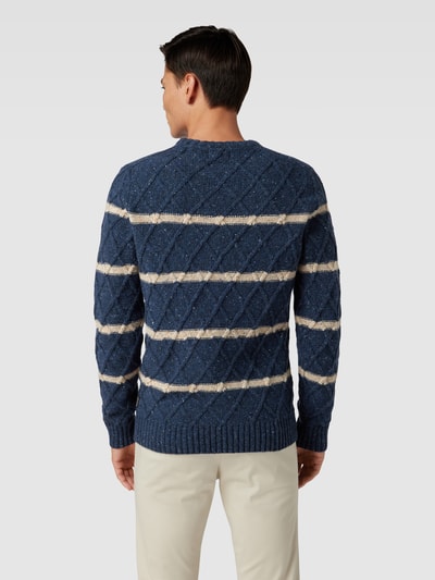 Fynch-Hatton Gebreide pullover met streepmotief Marineblauw - 5