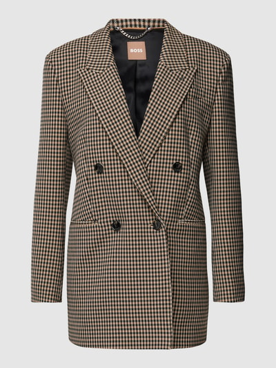 BOSS Black Women Blazer met ruitmotief, model 'Jekira' Beige - 2