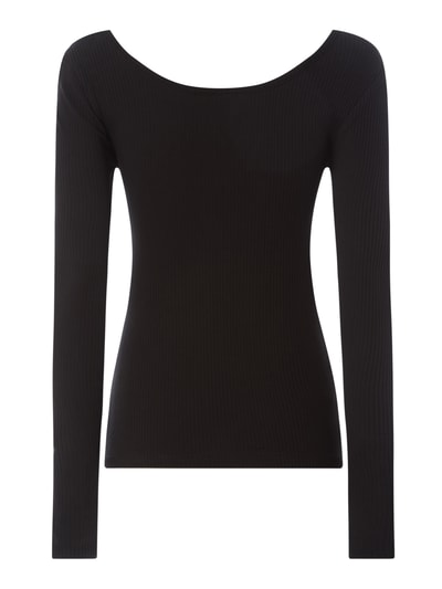 Pieces Serafino-Shirt mit Bio-Baumwolle Modell 'Kitte' Black 3