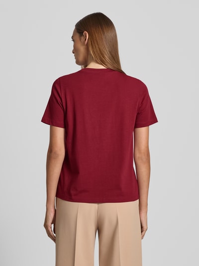 Vero Moda Regular Fit T-Shirt aus reiner Baumwolle Modell 'PAULINA' Dunkelrot 5