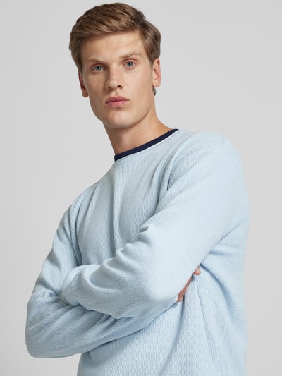 Tom Tailor Denim Regular Fit Pullover mit Strukturmuster Hellblau 3