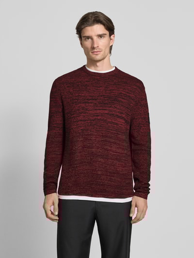 Tom Tailor Denim Sweter z dzianiny kroju regular fit z mieszanki bawełny Ciemnoczerwony 4