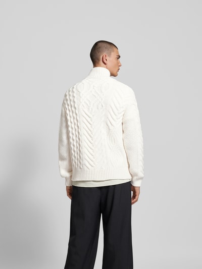 Closed Pullover in Strick-Optik Weiss 5