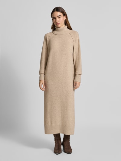 ICHI Midikleid mit gerippten Abschlüssen Modell 'DASILA' Beige 4