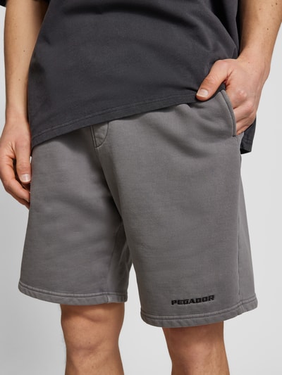 Pegador Regular Fit Sweatshorts mit Label-Stitching Anthrazit 3