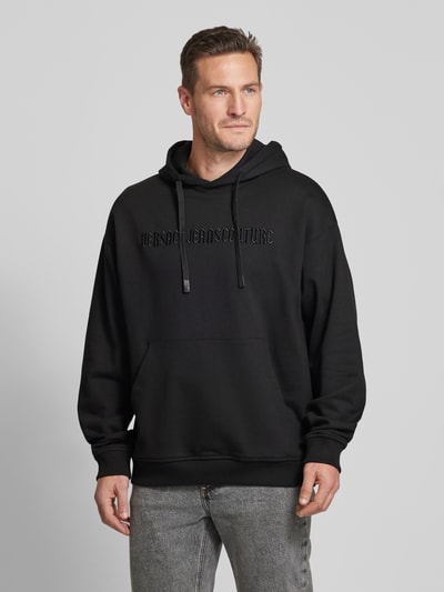 Versace Jeans Couture Hoodie met ribboorden Zwart - 4