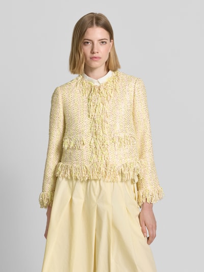 Rich & Royal Kurtka w bouclé o kroju regular fit Jasnożółty 4